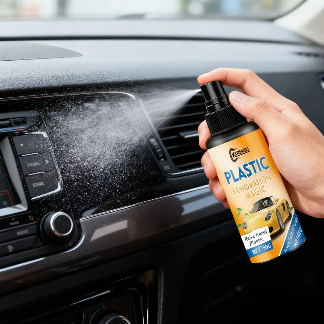 

Ksmumns Car Plastic Restorer 50 г — волшебный спрей для ремонта пластика, восстановление выцветшего внутреннего пластика автомобиля, освежение и трансформирование автомобиля