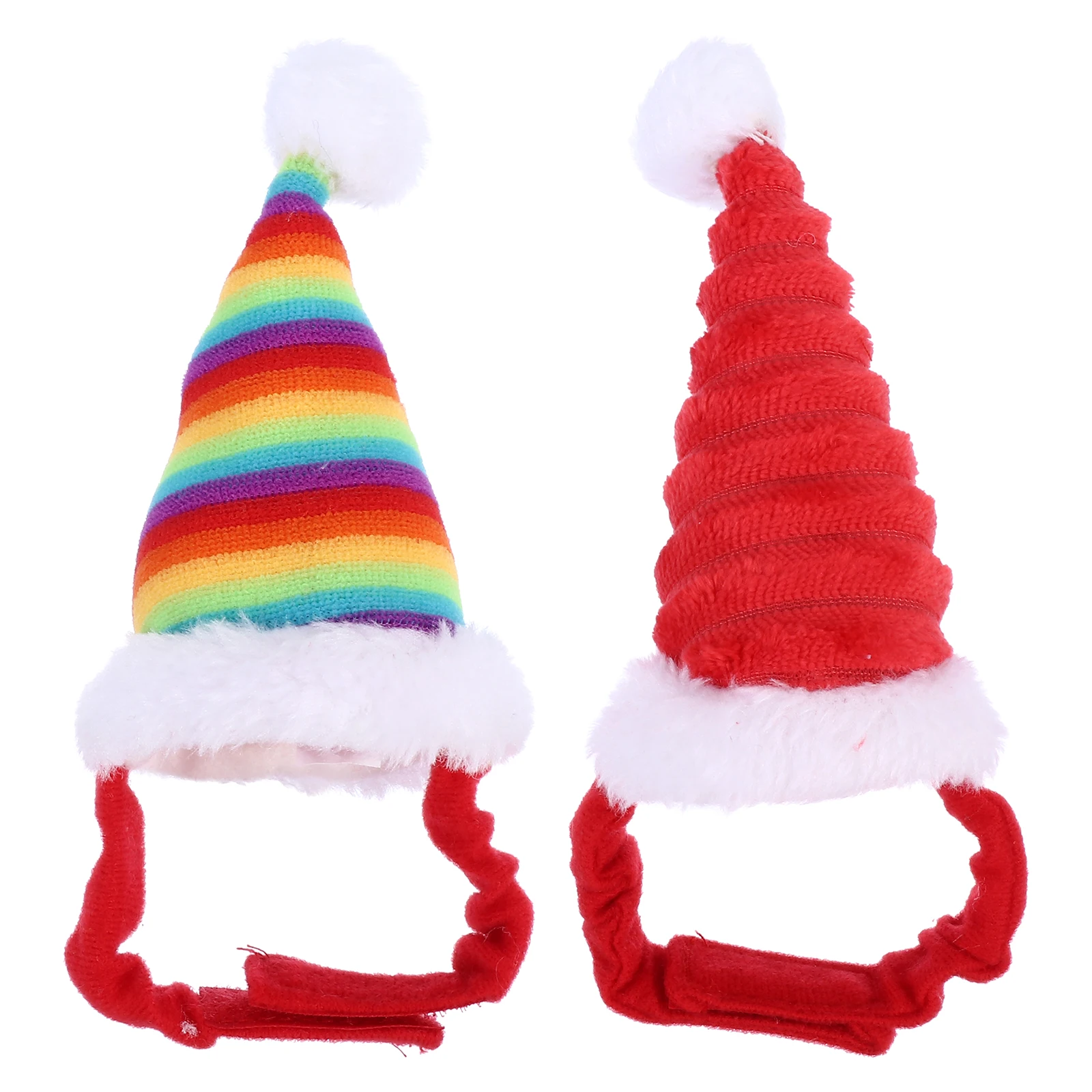 

2Pcs Christmas Red Hats Adorable Santa Pet Hat Headwear Guinea Hamster Decoration Party Cosplay Adjustable