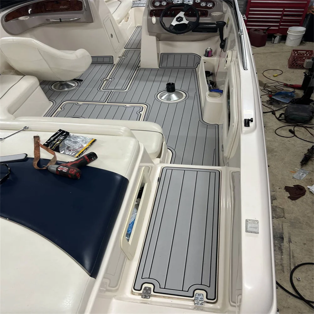 Mata podłogowa do łodzi Rinker Captiva 212 z 2003 roku, styl SeaDek/Gatorstep, samoprzylepna, imitacja teaku z pianki EVA, b69d5hsd