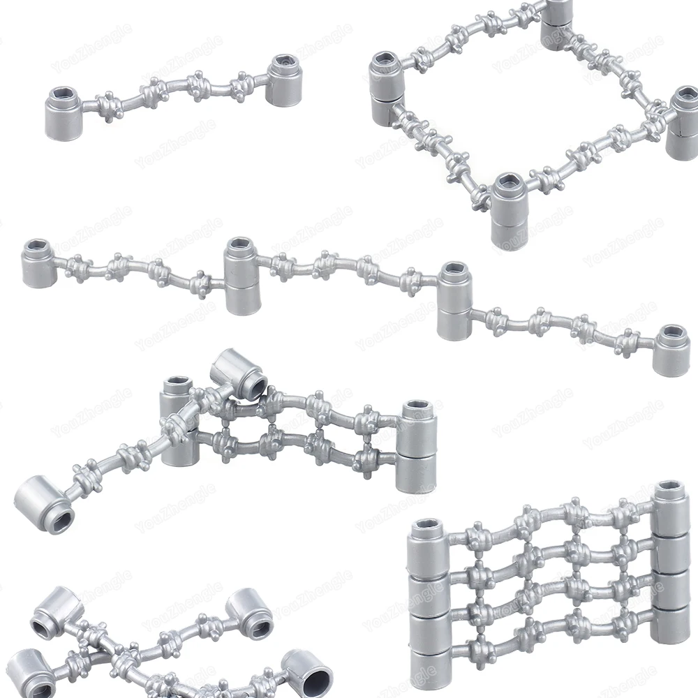 Ferro Spike Building Block MOC WW2 Figure Armi Attrezzature di ingegneria di difesa Strumenti di confinamento Set Modello di scena Regali Giocattoli per ragazzi
