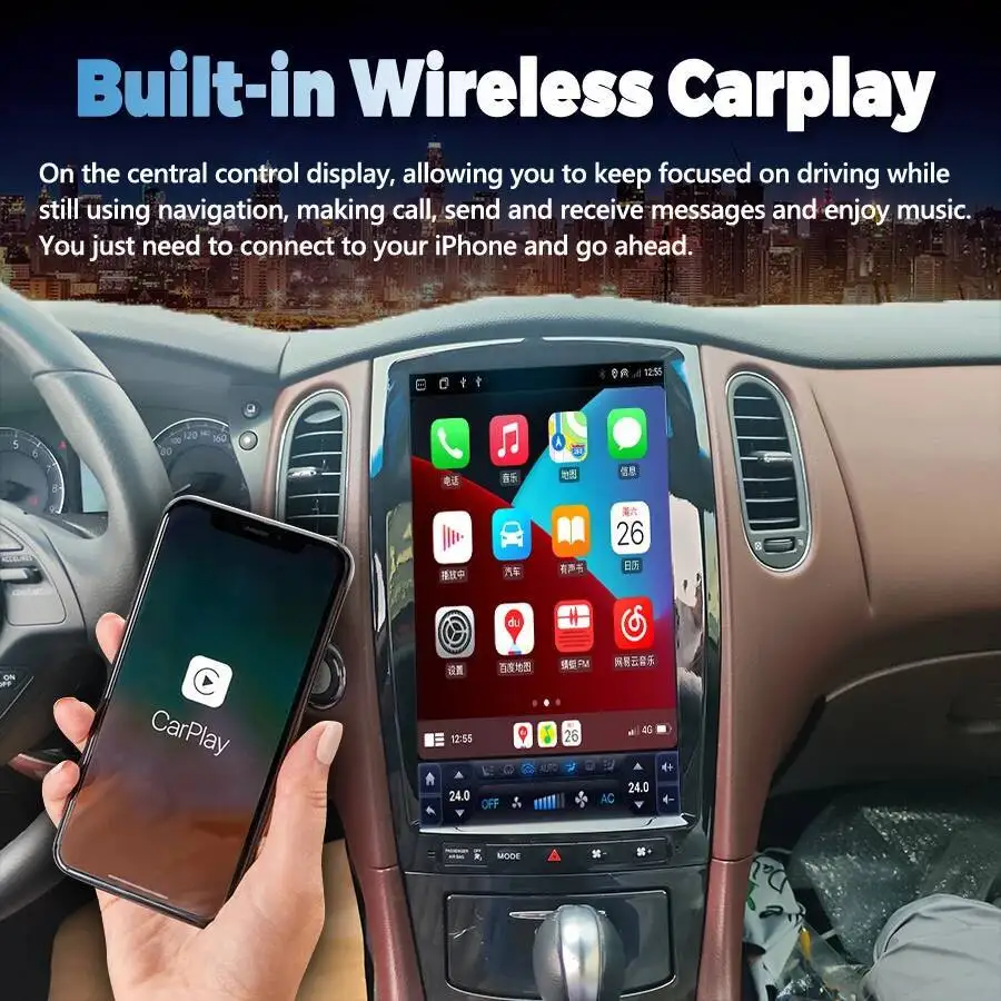 Android Multimedia Navigazione Auto Radio Stereo 13.8 pollici Per Infiniti QX50 EX35 EX25 2013-2022 Lettore Video GPS Carplay WiFi 4G
