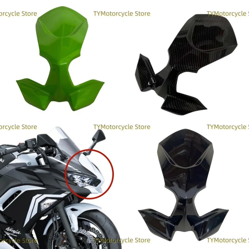 Front Upper Fairing Headlight Cowl Nose Head Inner Cover Kit Fit For Kawasaki Ninja 650 Ninja650 ZX650 EX650 ER6F 2021 2022 2023