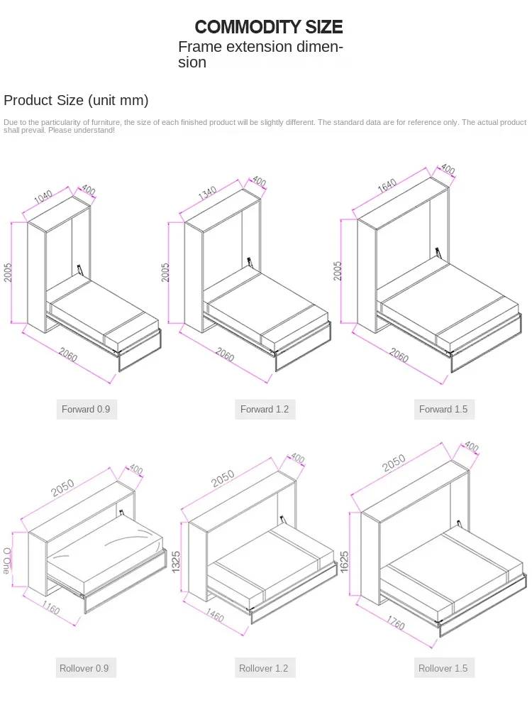 Wall Bed Invisible Hardware Accessories Murphy Bed Multifunctional Hidden Folding Bed Flip Storage