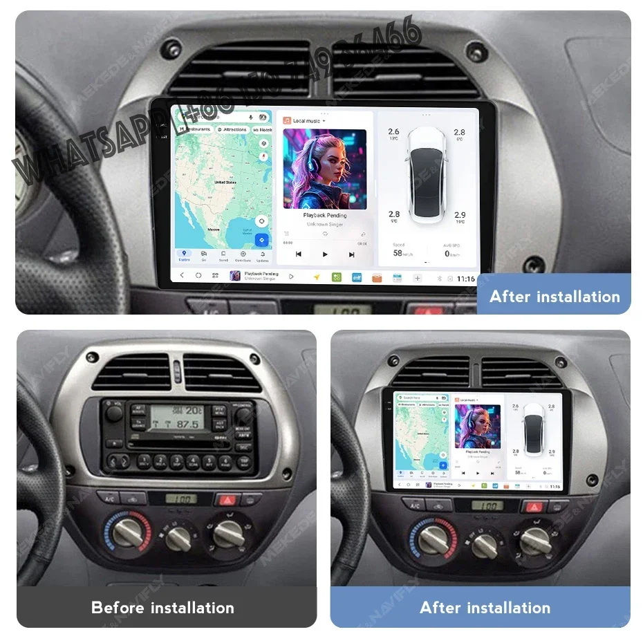 

Factory DUDUAUTO7 8core 4G LTE WiFi Car Radio 2k Screen Car-play Android Auto for Toyota RAV4 2001-2006
