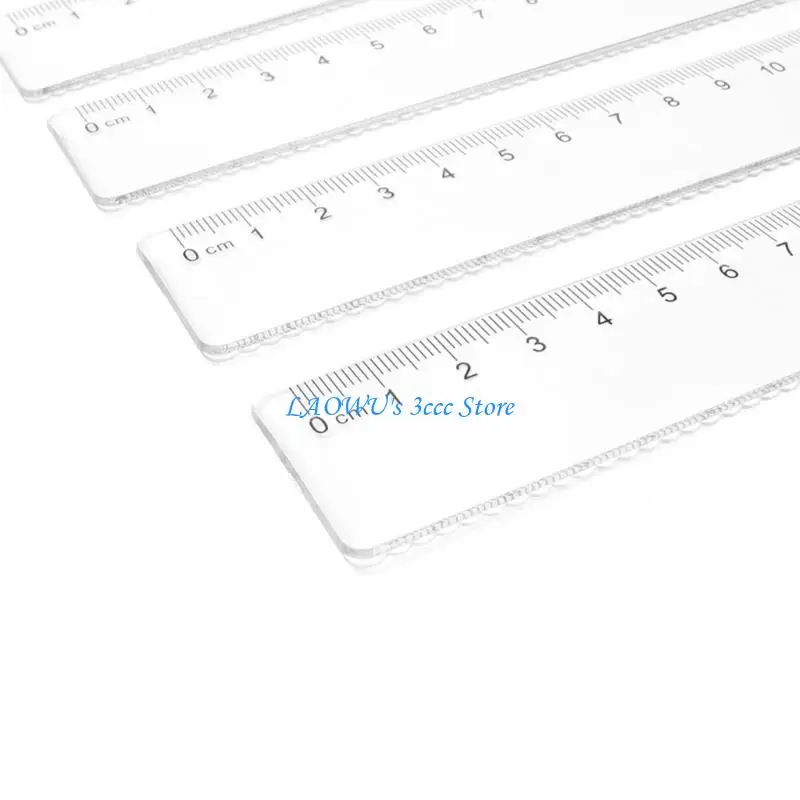 Y8AD 5 PCS 15 20 Plastic Ruler Straight Ruler Clear Ruler Meet Tool Primary School Ruler Set School Office Levers