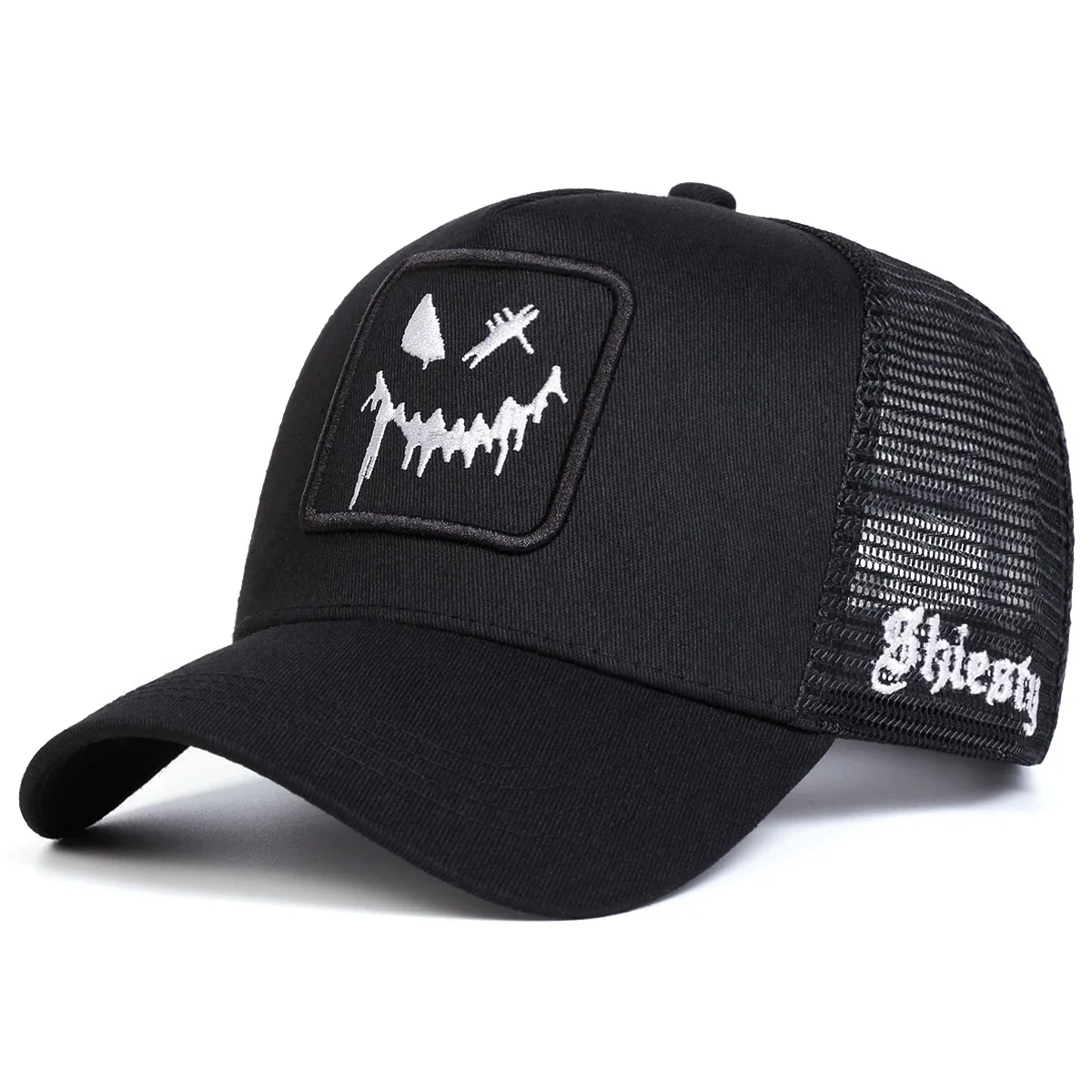 Unisex Smiling Face Embroidery Baseball Net Caps Spring and Summer Outdoor Adjustable Casual Hats Sunscreen Hat Sports Cap