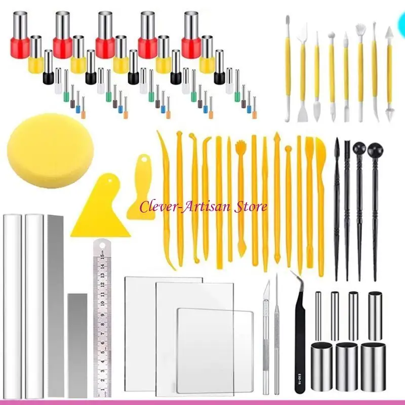 E06B Pcs Pottery Sculpting Tools Plasticine Pen Modeling Cutting Ceramic Clay Carving Tools Set for Beginners Expert Art