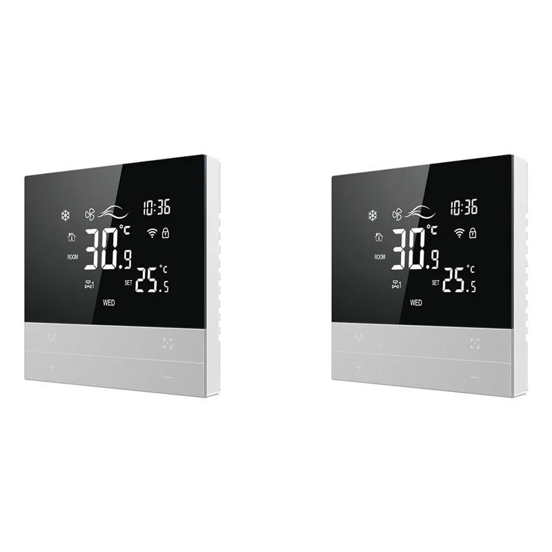 ABMF-2X Tuya Wifi Smart Thermostat Switch Heating Cool 3 Speed Fan Coil Unit Voice Temperature Controller