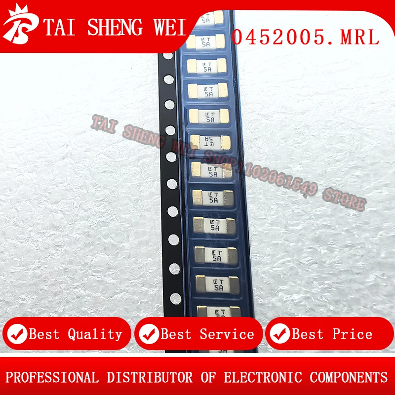 10pcs, brand new original 0452005.MRL printing 5A original LITE SMD 1808 (2410) fuse tube LF T5A125V slow breaking
