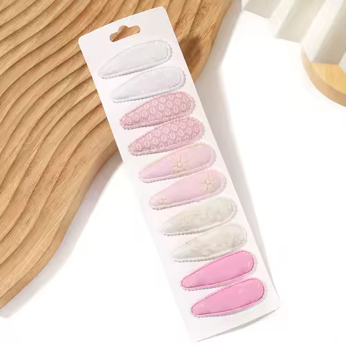 10Pcs/Lot Fresh Print Cotton Alloy Hair Clips for Kids Fabric Plaid BB Hairpins Girl Hairgripe Headwear Baby Hair Accessories - Image 28