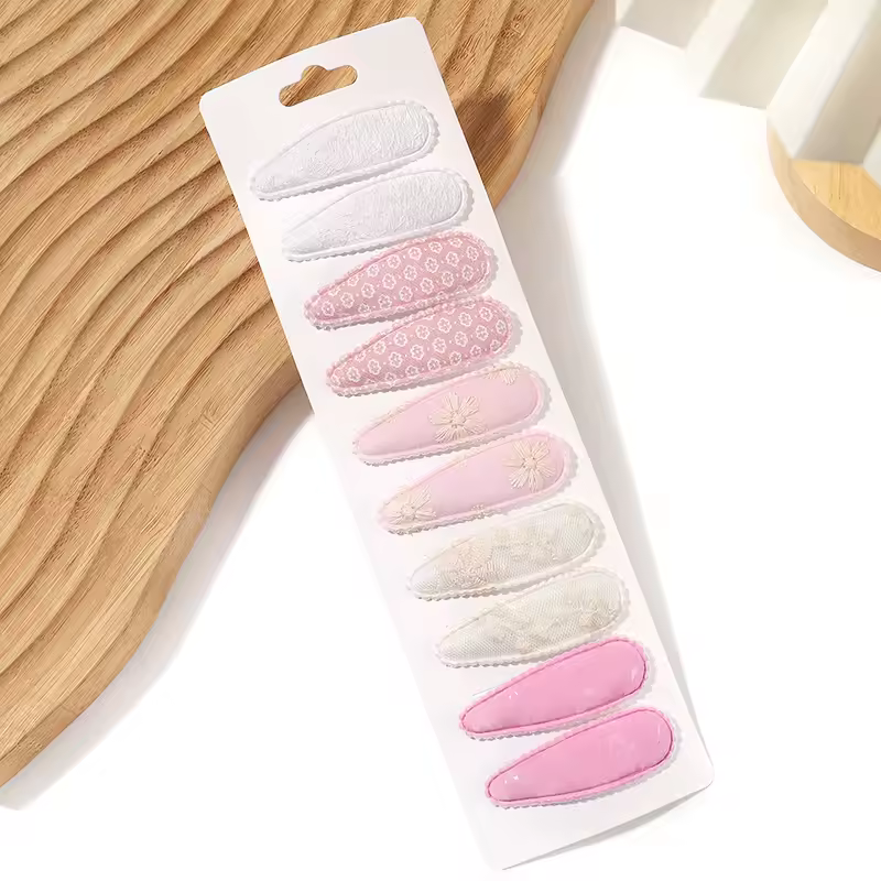 10Pcs/Lot Fresh Print Cotton Alloy Hair Clips for Kids Fabric Plaid BB Hairpins Girl Hairgripe Headwear Baby Hair Accessories - Image 28