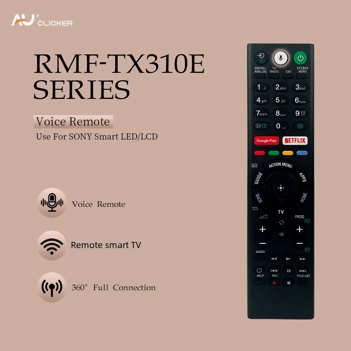 RMF-TX310E replacement voice remote control for Sony Bravia LED LCD TV KD-49XE8004 KD-49XE8005 KD-43XF8096 KD-43XF8505 KD-43XF85