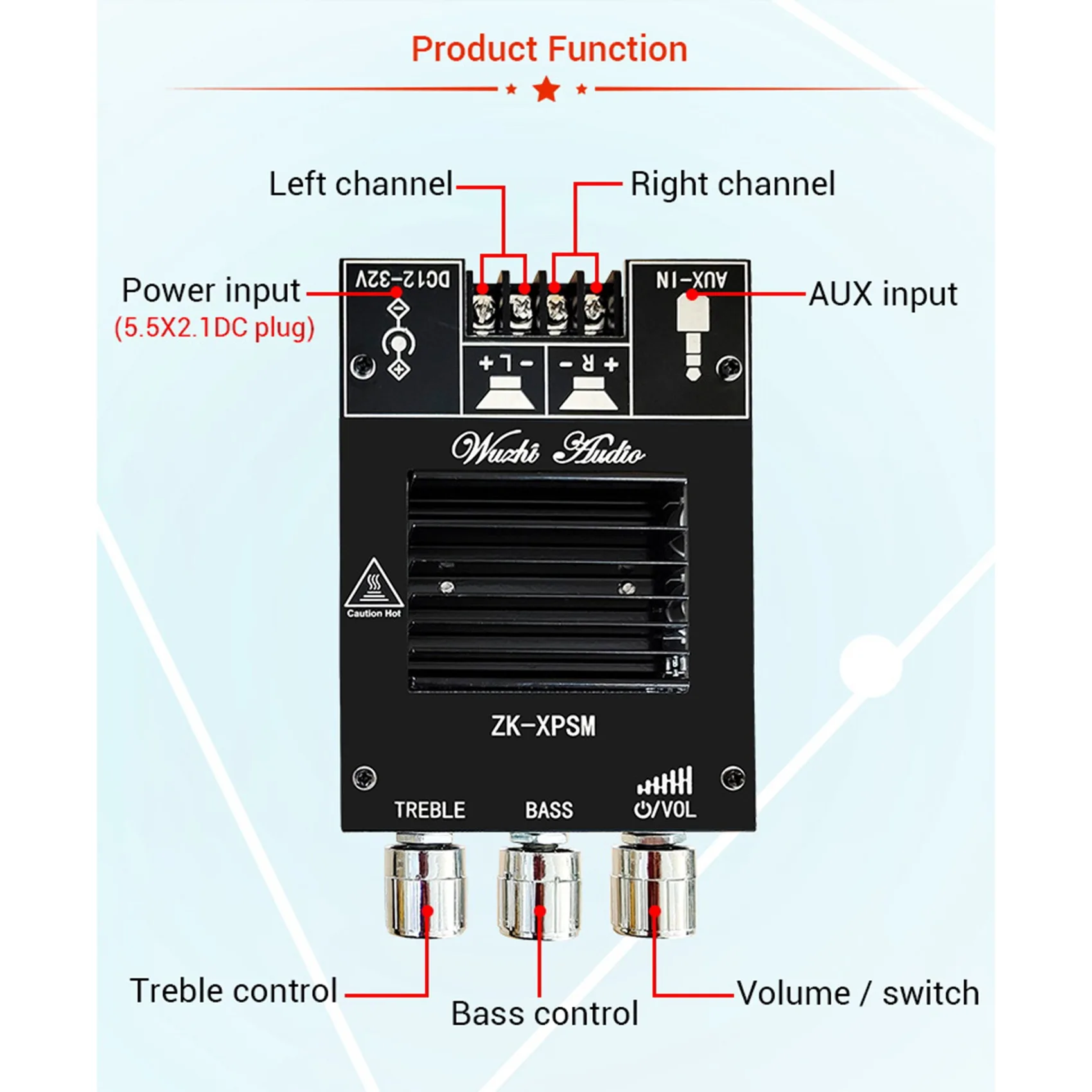 ZK-XPSM 150Wx2 بلوتوث ثلاثة أضعاف وضبط مضخم الصوت مجلس عالية الطاقة الصوت ستيريو أمبير TDA7498E