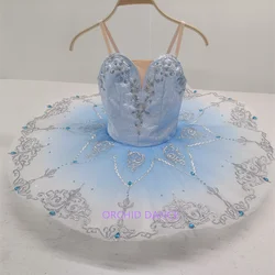 Professional 7 Layers Custom Size Kids Girls Performance Wear Pink Tutu Costumes Cheap Gradient Blue Bird Ballet Tutu