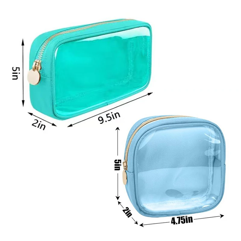 Clear Travel Makeup Organizer Bag Makeup Bag Cute Cosmetic Zipper Pouch Purse For Women Girls Transparent PVC Small Storage Bag