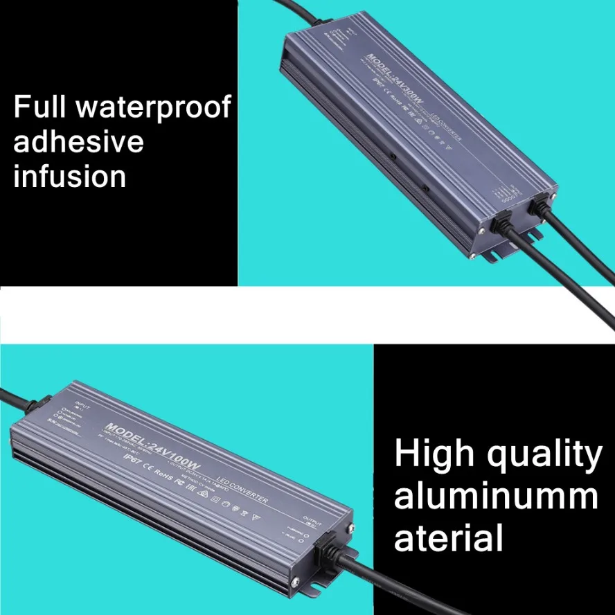 Waterproof AC DC Transformers 220V To 12V 24V Switching Power Supply 200W 300W 400W 500W for Home Lighting Light Strip Dimming