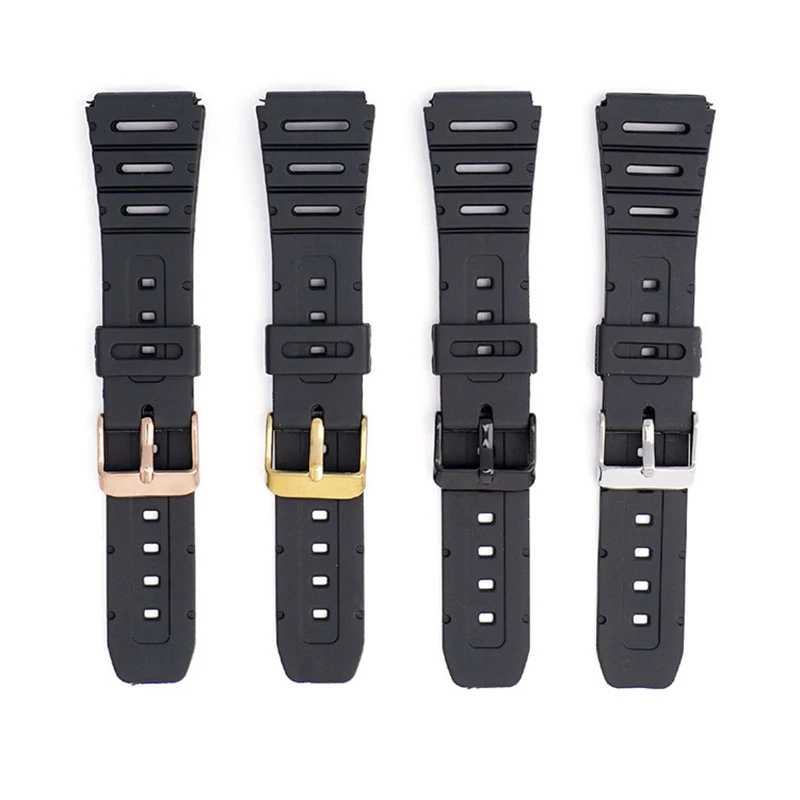 16mm 18mm 20mm Harzarmband für Casio CA-53W CA-61 FT-100W W-720 F-108W F-91 Herren Universal Sport Wasserdichtes Gummi-Uhrenarmband