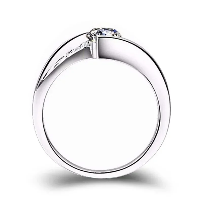 2024 Cute Female Small Round Zircon Stone Ring Vintage Silver Color Wedding Jewelry Promise Crystal Engagement Rings For Women