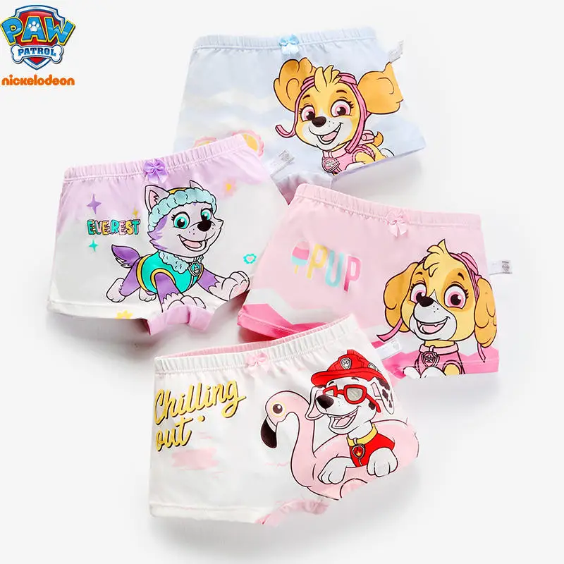 Hot New Arrival 4pcs/set Original Paw Patrol Girl's Underwear Baby Underpants Cotton Cartoon A-Class Four Corner Pants Hot sale