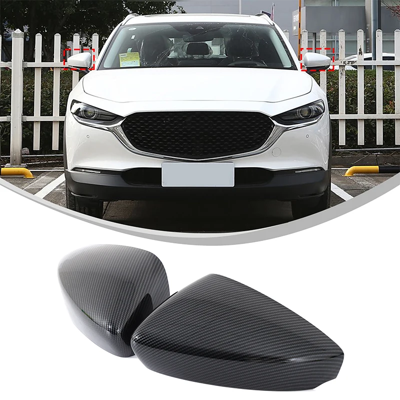 

ABS Carbon Fiber Car Rearview Mirror Cover Trim For Mazda CX-30 2020-2024 Car Accessories