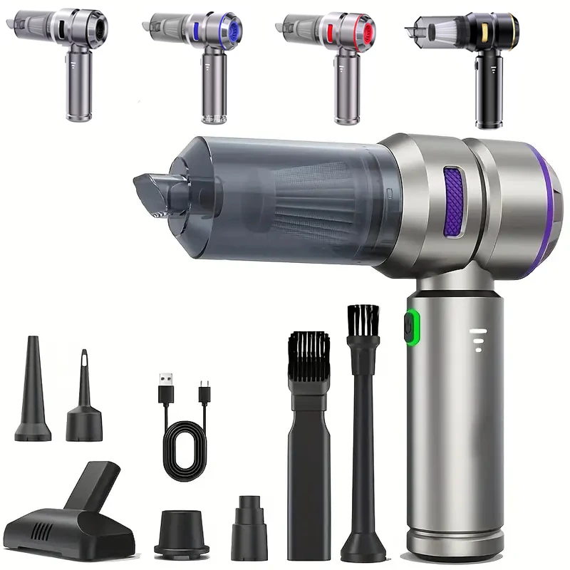 

100W High Power Brushless Vacuum Cleaner 16000Pa Handheld Car Vacuum Cleaner 4 in 1 Air Duster for Car Home Camping 100W 6000mAh