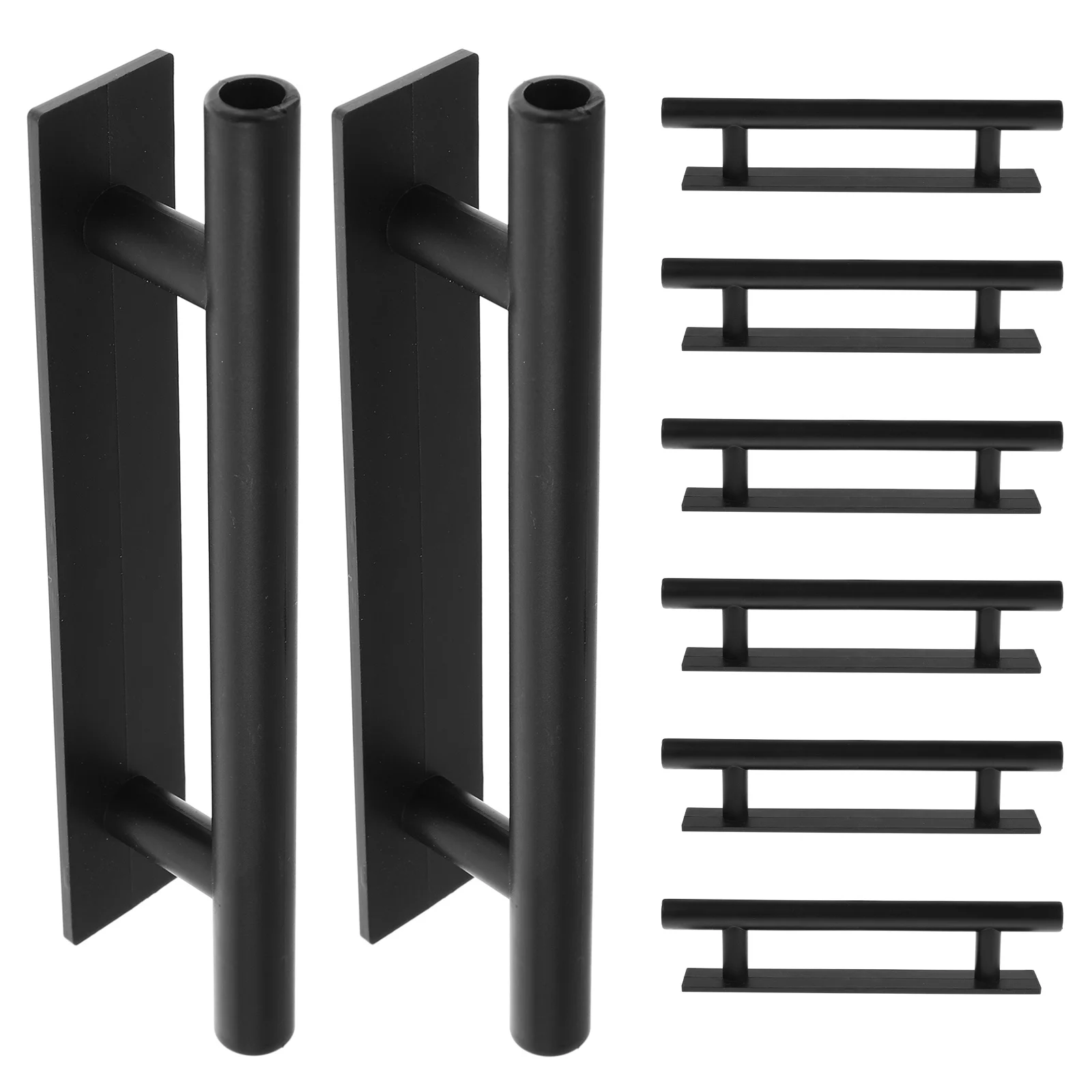 

8pcs Self-Adhesive Window Handles Black No-Drill For Sliding Doors Cabinet Drawer Pulls Stick-On Metal Plastic Glass Surface