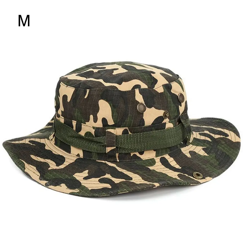 Outdoor Jungle Hat Wide Brim Hiking Fishing Cap Men's Bucket Hats Sun Hat Boonie Hat