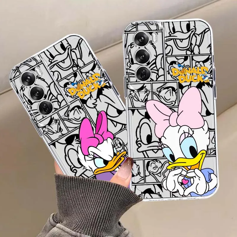 

Cartoon Donald Duck Phone Case For OPPO A11 A16 A55 A56 A57 A72 A52 A73 A74 A54 A76 A78 Find X5 X6 X7 Ultra Pro 5G Transparent