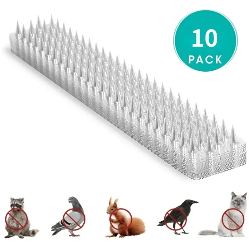 5/10Pcs Spikes Repeller Cat Plastic Bird Repellent Anti Pigeon Anti-bird Squirrel Garden Fences Control Transparent Spikes