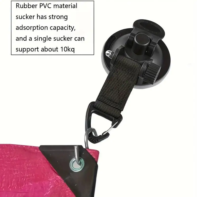 4 pçs motorhome ventosa a vácuo fivela com gancho de vidro escalada ao ar livre acampamento tenda suporte fivela gancho acessórios