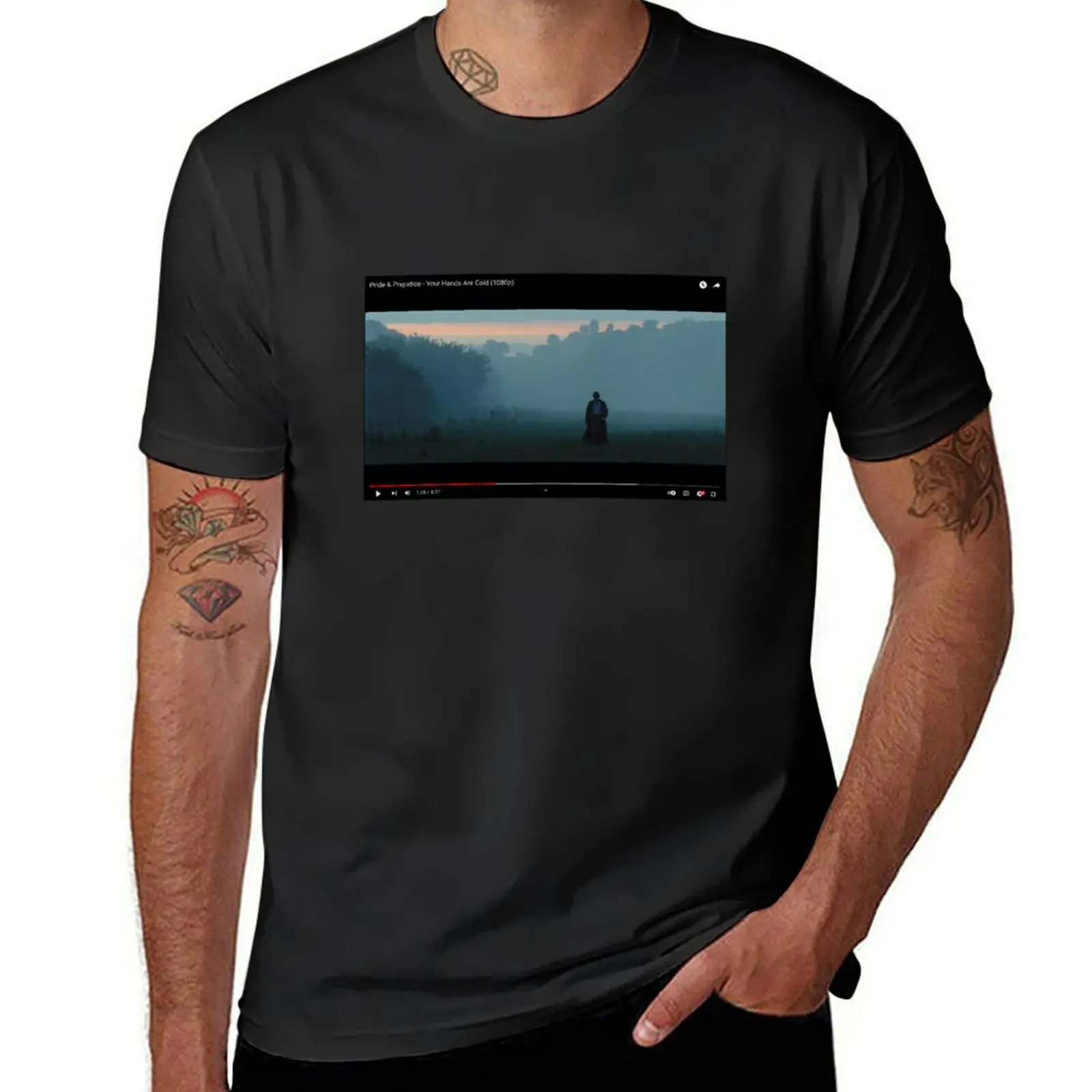 

Mr. Darcy Walking Scene T-Shirt heavyweights rapper graphic tees cotton man t-shirts Men's t-shirt