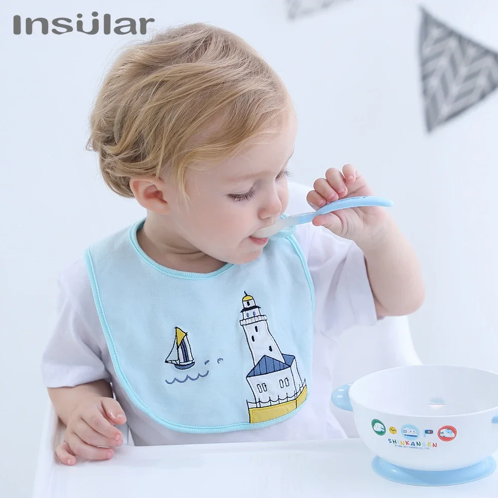 Cartoon Fashionable Cotton Baby Bibs Newbron Burp Toddler Kids Feeding Apron Multi-use Saliva Towel Scarf Bibs Baby Stuff