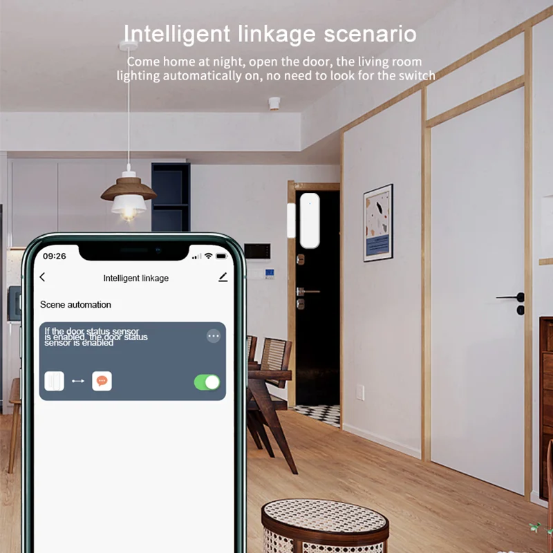 CPVAN Tuya/スマートライフドアと窓センサースマートホームセキュリティアラーム Intellisense リアルタイムセンシングドア窓検出器
