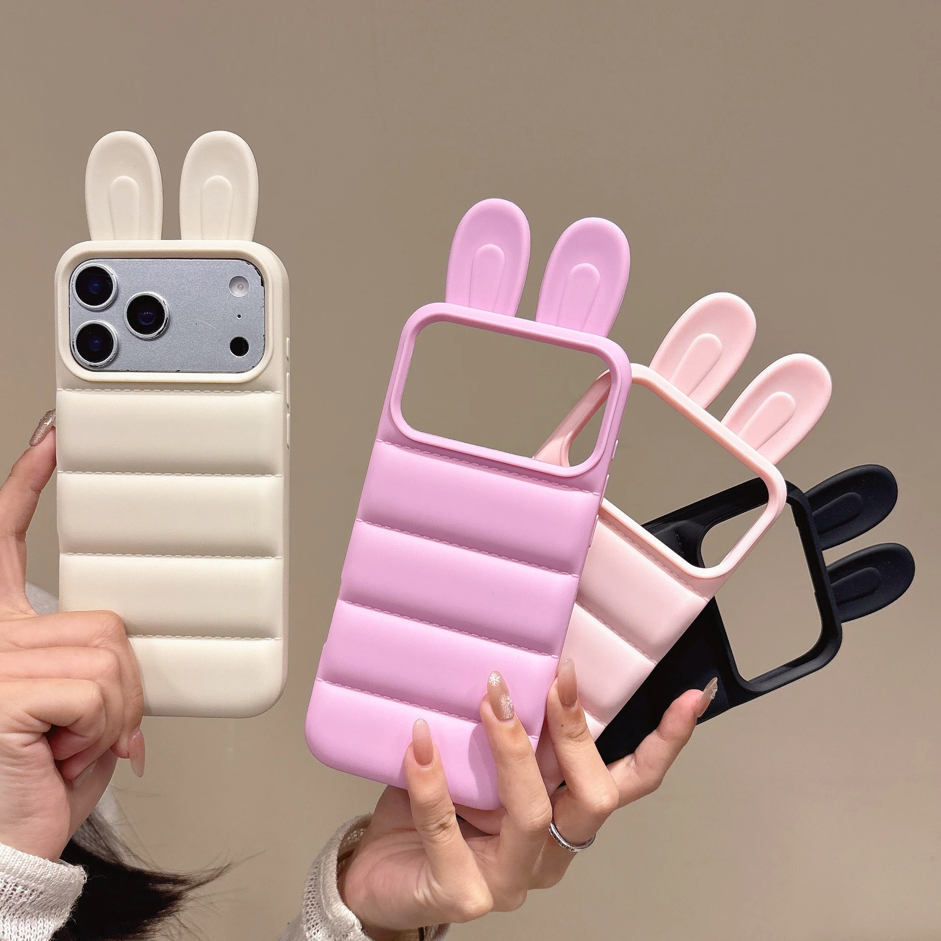 Niedliche Originelle Hasenohren 3D-Hülle für iPhone 17 16 15 Handyhülle 17 16 15 Pro MAX Weiche Stoßfeste Rückseite Schutzhülle – Detail 10