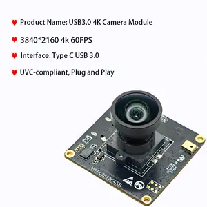 Bilashmart 4K 60FPS USB3.0 Camera Module with IMX274 Sensor Type C Interface Plug and Play Industrial Camera