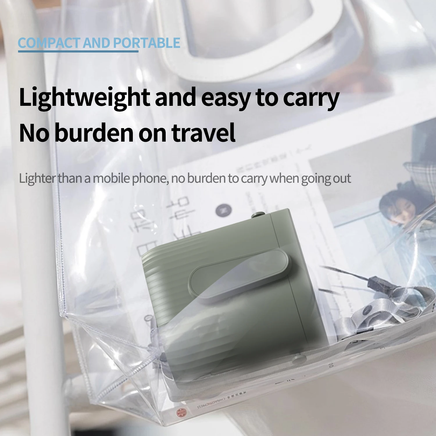 مشبك مروحة خصر محمول على الحزام، مروحة شخصية، 3 سرعات قابلة لإعادة الشحن، مصباح يدوي، مروحة تبريد للتخييم، في الهواء الطلق