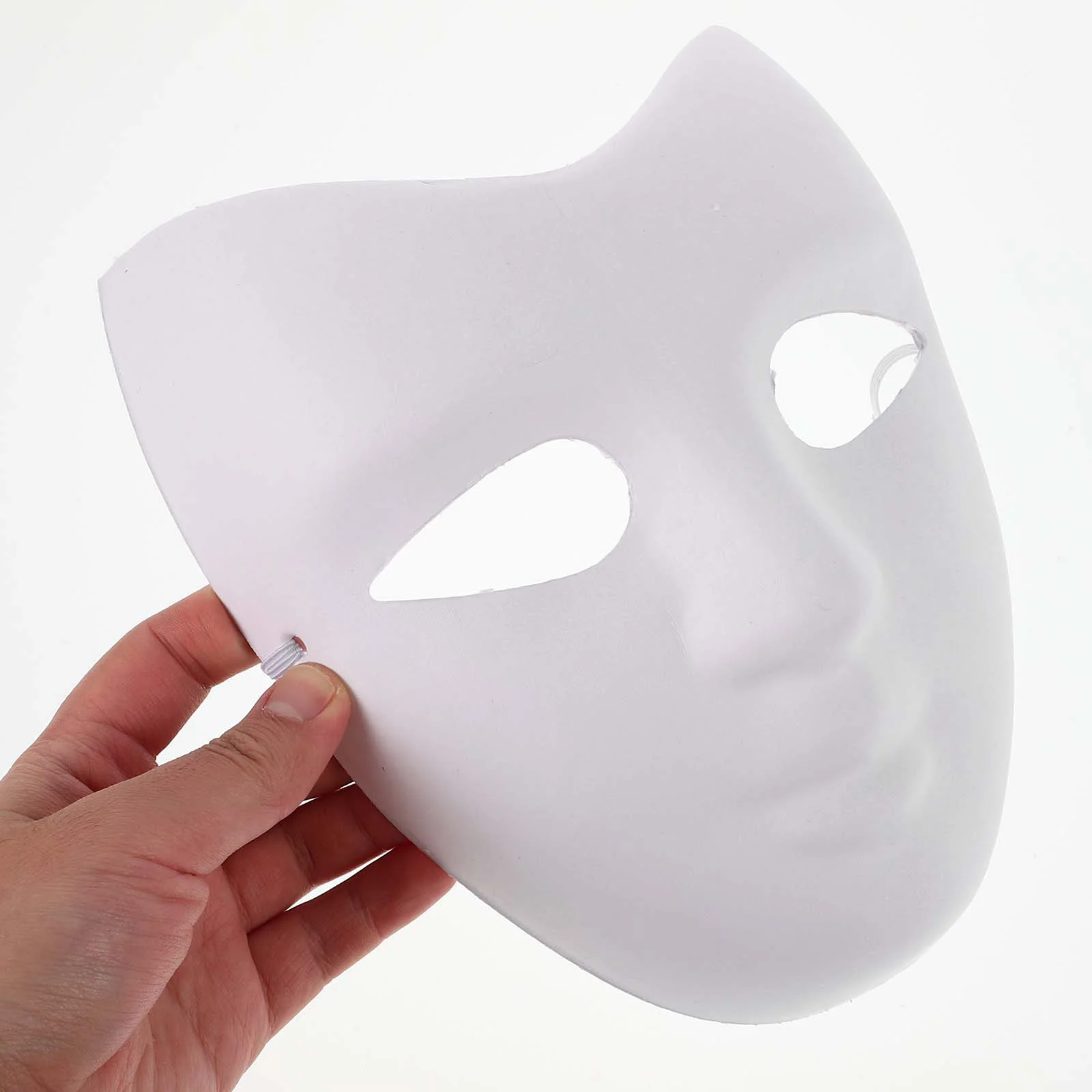 5 Pcs White Paper Mask Halloween DIY Masquerade Paintable Apparel Hand-painted Prom Face Supplies