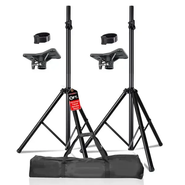 

Speaker Stand Tripod Pair Floor Heavy Duty Adjustable Up to 72 Inch DJ Studio Monitor Stands Pole Mount - SS HD 2PK BLK BAG