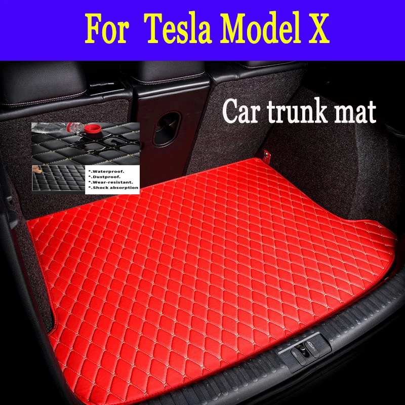 

Car Trunk Mats For Tesla Model X 2015~2022 6 Seat Waterproof Accessories