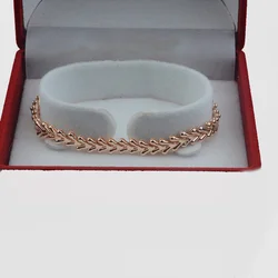 Women 6mm 585 Rose Gold Color Link V Shanped Bracelet Chains  20cm 8inch Boy Jewelry