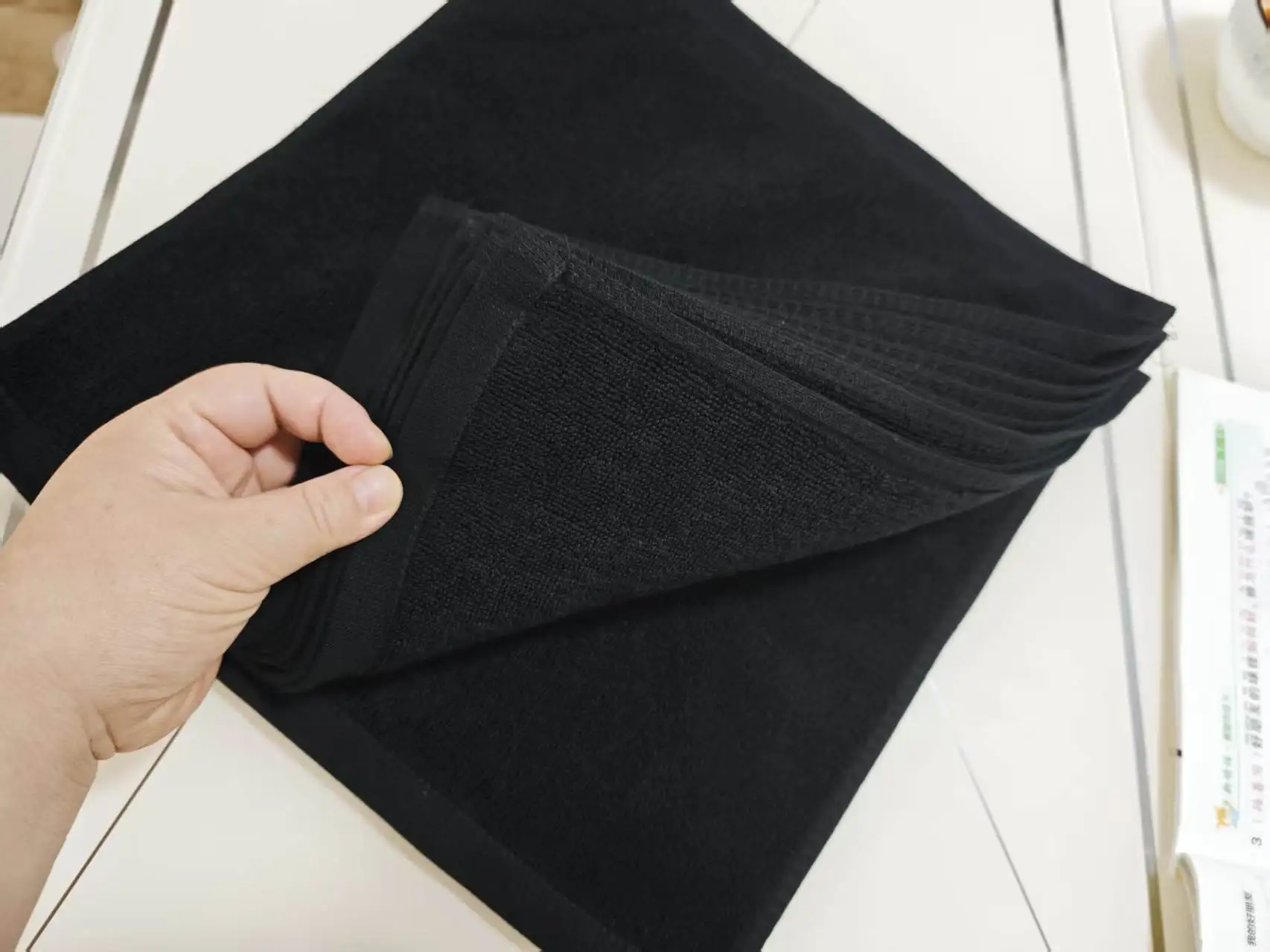 10pcs/Lot Black Cotton Small Face Hand Towels Kitchen Hotel Restaurant Kindergarten Towel for Beauty Salon 30*30CM