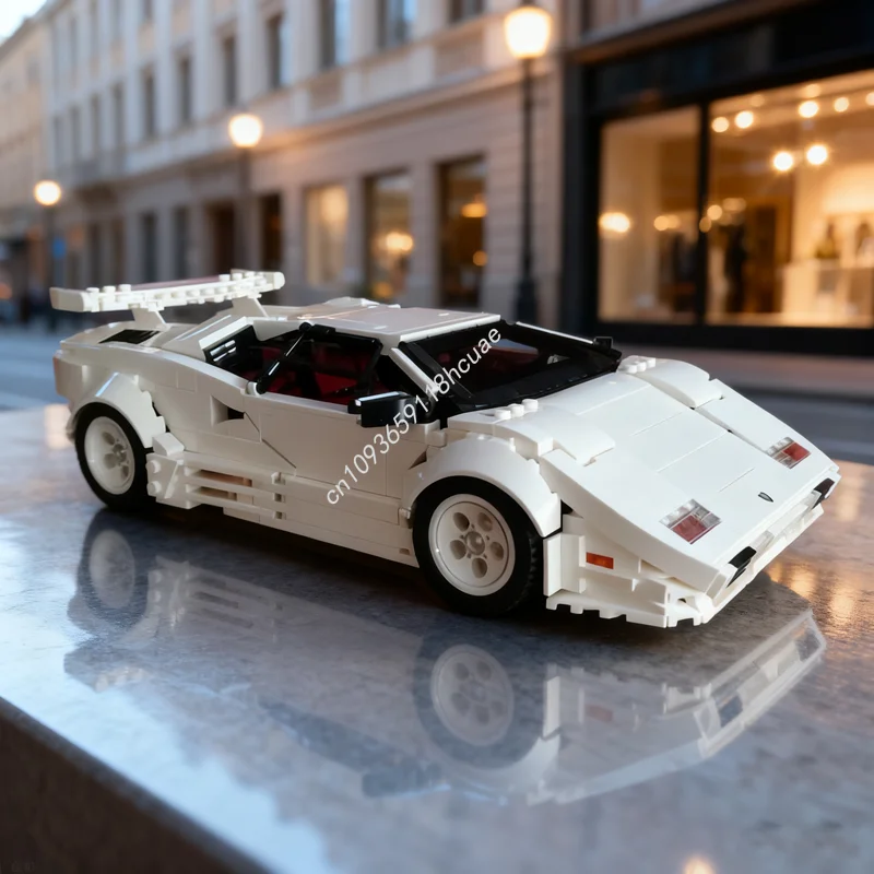 1308 قطعة MOC لامبورغينيز Countach QV الخالق نموذج اللبنات لعبة الهندسة المعمارية لتقوم بها بنفسك هدية الكريسماس فكرة التعليم للأطفال #1