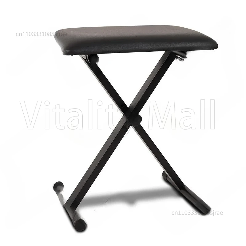 

Скамейка для фортепиано, скамейка для клавиатуры, регулируемая по высоте складная мягкая табуретка в стиле X, подушка для сиденья стула с противоскользящей резиной