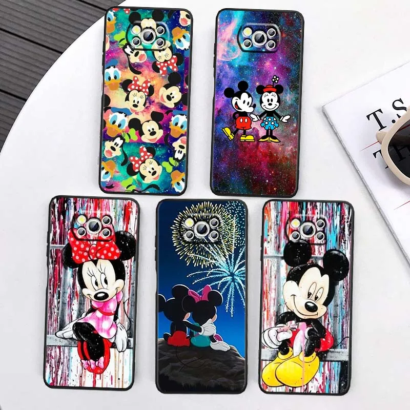 

Mickey Mouse Illustration For Xiaomi Mi Poco F3 F4 F5 F6 X3 X4 X5 X6 X7 M3 M4 M5 M6 M7 GT Pro 5G Black Cover