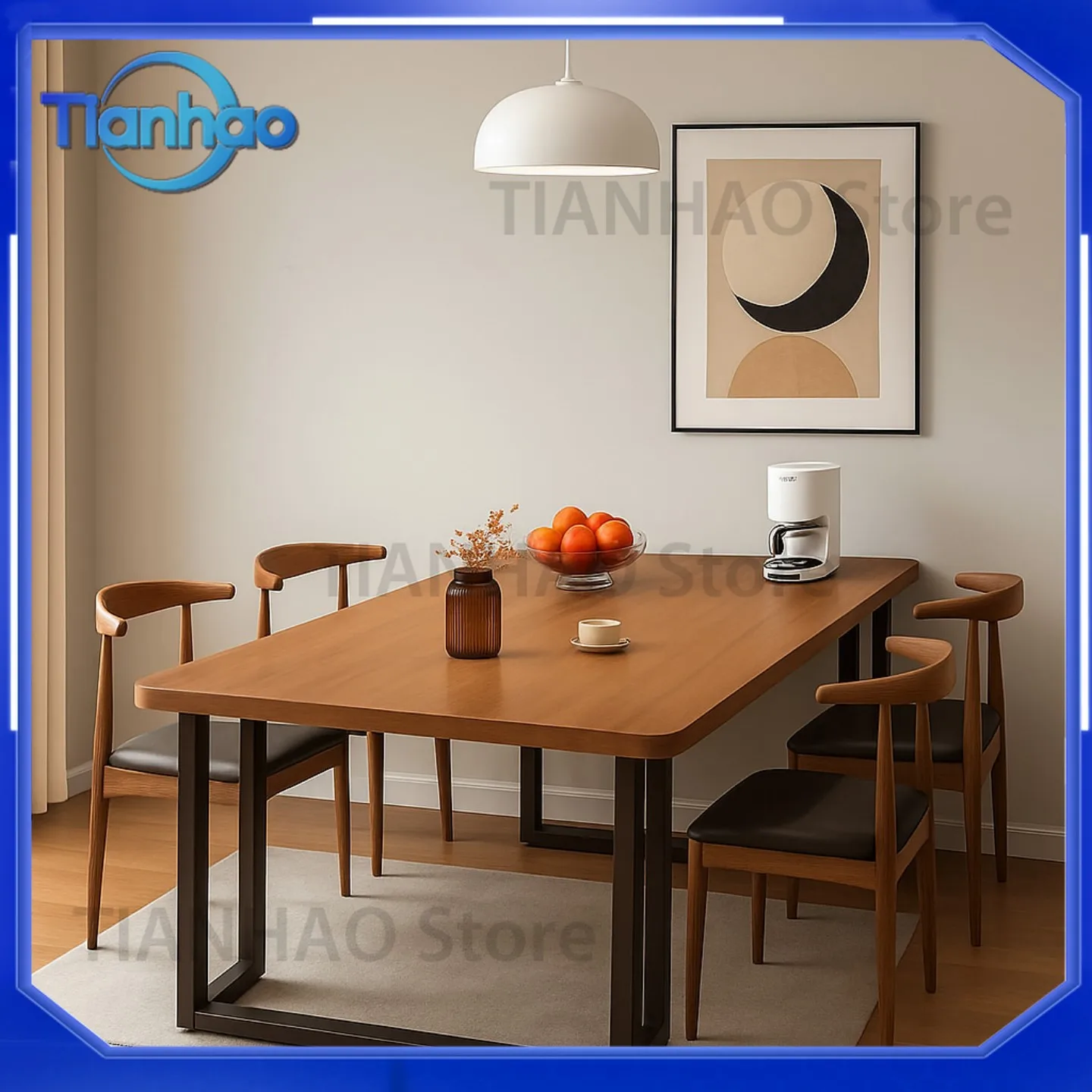Rectangular Dining Table for Small Apartments Living Room Home Use Minimalist Dining Table Set for Renting House for 2025