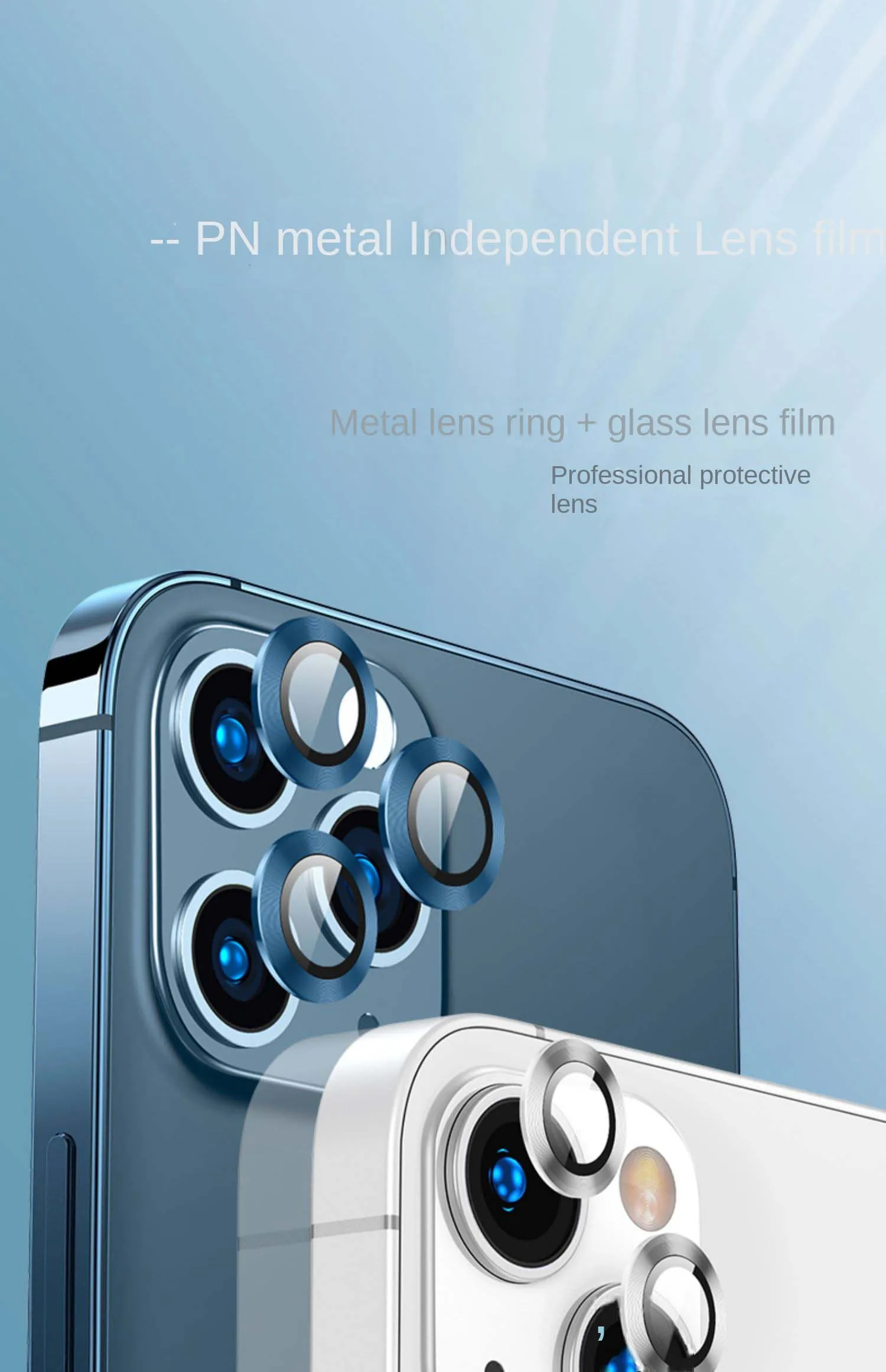 Kameraobjektiv-Schutzglas für iPhone 14 13 12 11 Pro Max Objektiv Metallringschutz auf iPhone 12 13 Mini 14Plus 14Pro Max Film – Detail 1