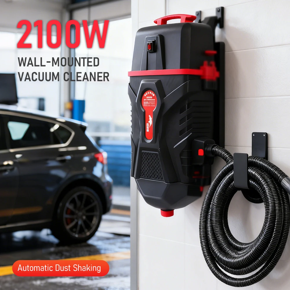 Tungfull 2100W Wall-Mounted Vacuum Cleaner 4S Shop Dust Cleaner Automotive Detailing Vacuum for Auto Beauty Shops Car Wash