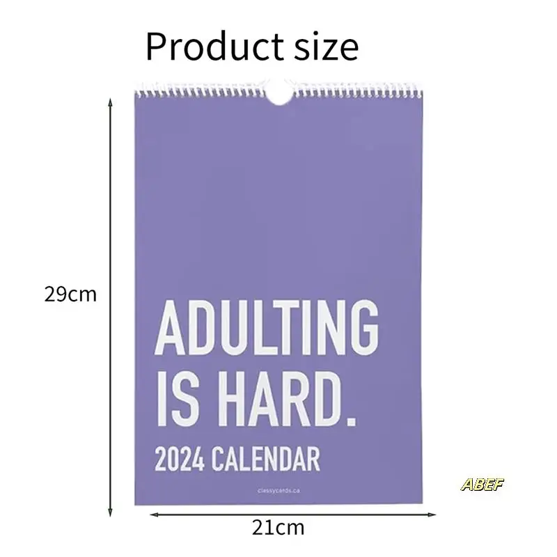 3 шт. взрослый жесткий календарь на 2024 год, ежемесячный вдохновляющий настенный календарь на 2024 год для взрослых, планировщики для офисного календаря, прочный