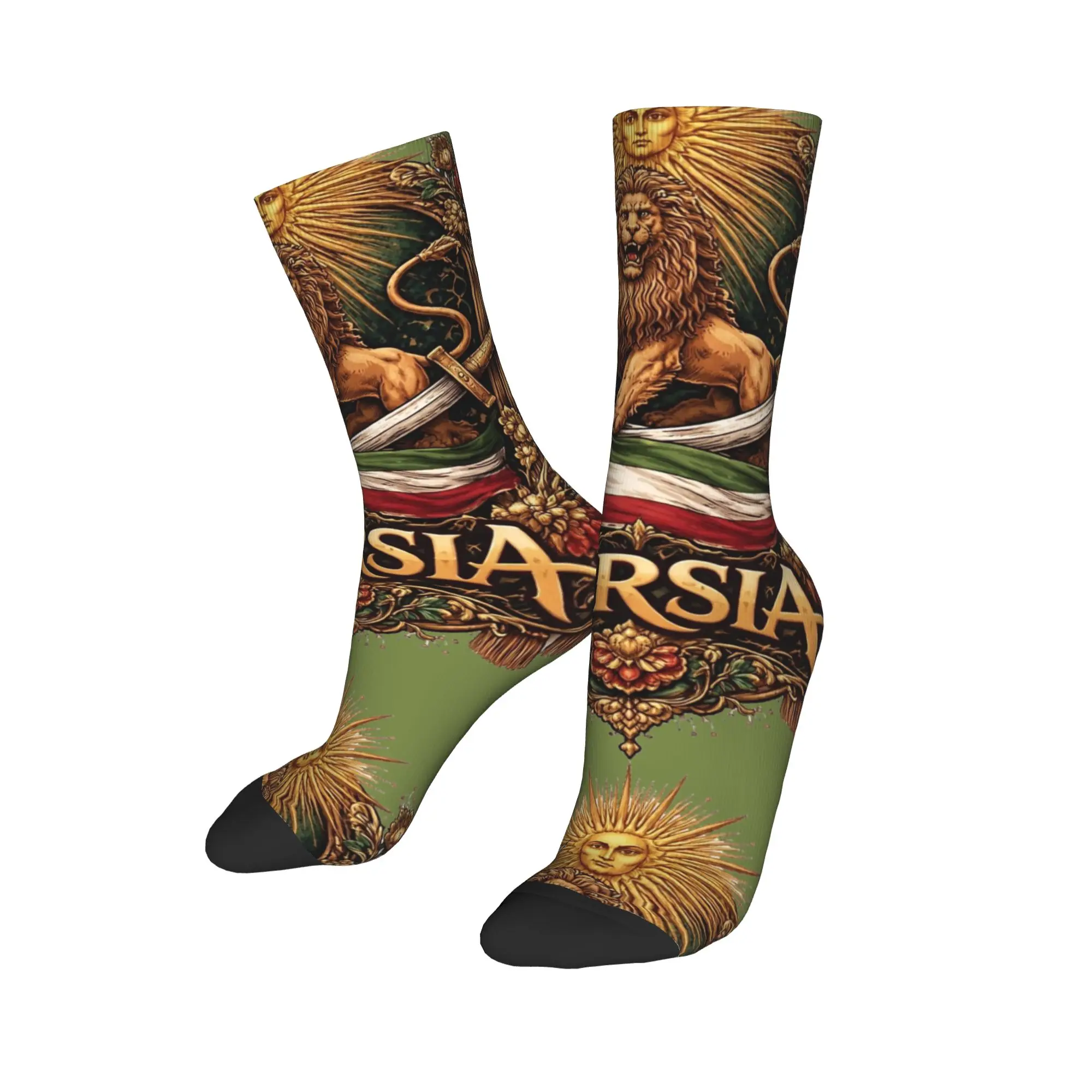 

Забавные носки с персидским львом, носки для скейтбординга, иранские длинные носки из полиэстера Pahlavi для унисекс, впитывающие пот