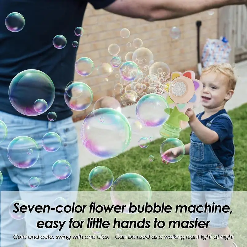 Machine à bulles de tournesol pour enfants, fabricant de bulles de tournesol, jouet portable pour les fêtes, électrique et entièrement automatique